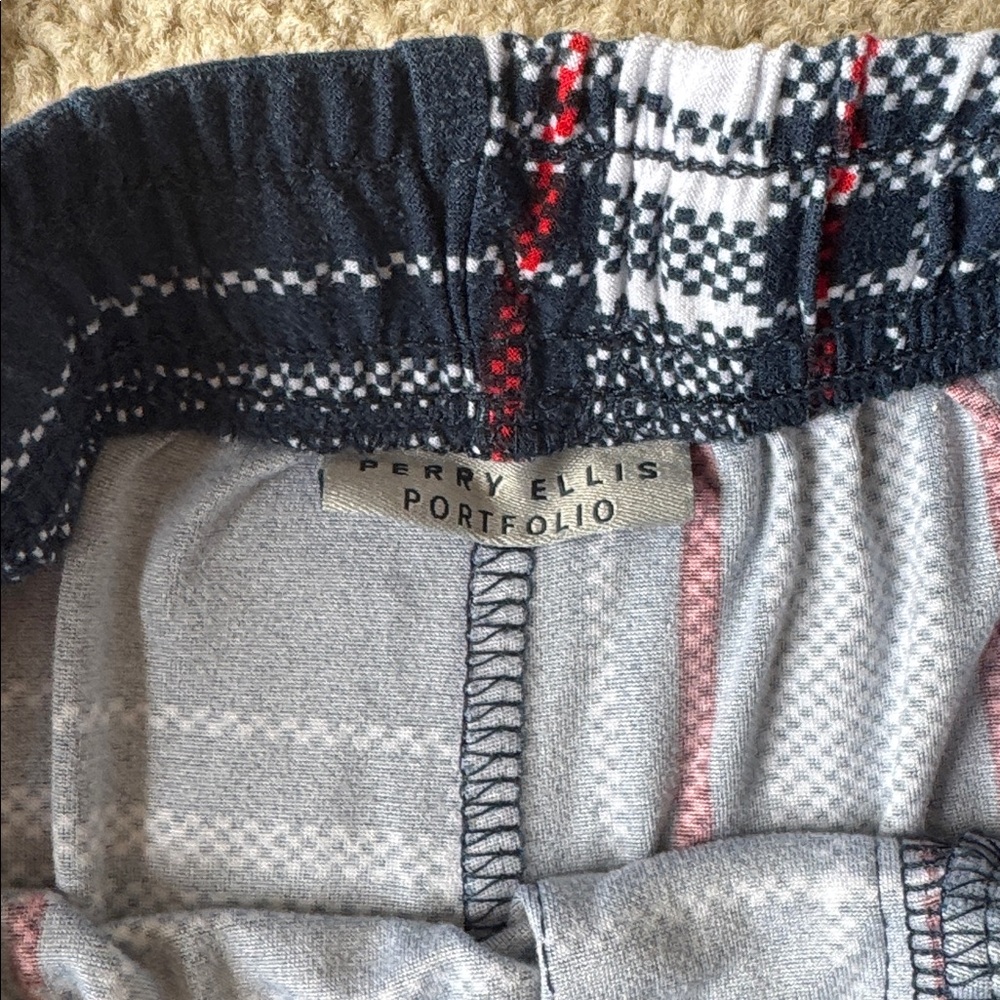 Eddie Bauer & Perry Ellis Lounge Red & Blue Plaid Pants - Picture 8 of 10